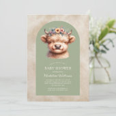 キュートハイランドカウアーチベビーシャワー招待状 (スタンド正面)