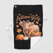キュートハイランドカウウ秋秋ガーリー感謝祭C ゴルフタオル (インサイチュ)