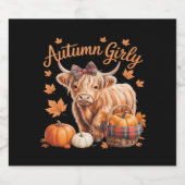 キュートハイランドカウウ秋秋ガーリー感謝祭C スパークリングワインラベル (シングルラベル)