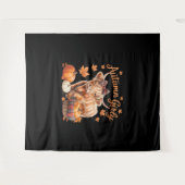 キュートハイランドカウウ秋秋ガーリー感謝祭C タペストリー (正面(横))