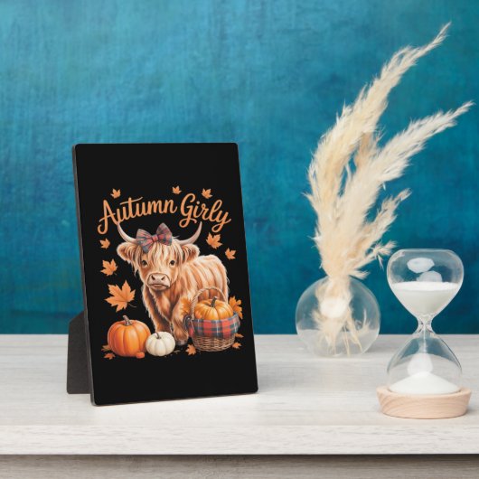 キュートハイランドカウウ秋秋ガーリー感謝祭C フォトプラーク (側面)