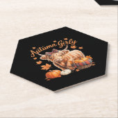 キュートハイランドカウウ秋秋ガーリー感謝祭C ペーパーコースター (アングル)