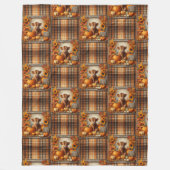 キュートハイランドカウオータムプリント フリースブランケット (正面)