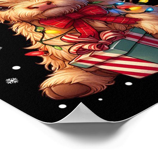 キュートハイランドカウクリスマスハイランドカウズクリスマスサン ポスター (角)