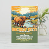 キュートハイランドカウズバースデーパーティ招待状 招待状 (スタンド正面)