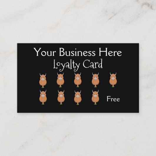 キュートハイランドカウズロイヤリティ ロイヤリティカード (正面)