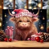 キュートハイランドカウハッピーホリデー シーズンカード