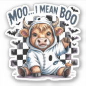 キュートハイランドカウハ市松模様にハロウィンテ シール (正面)