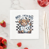 キュートハイランドカウハ市松模様にハロウィンテ スタンダードランチョンナプキン (インサイチュ)