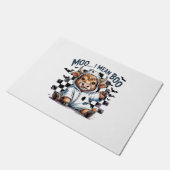 キュートハイランドカウハ市松模様にハロウィンテ ドアマット (アングル)