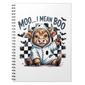 キュートハイランドカウハ市松模様にハロウィンテ ノートブック (正面)