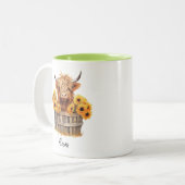 キュートハイランドカウヒマフラワーカスタムフローラ ツートーンマグカップ (正面左)