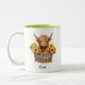 キュートハイランドカウヒマフラワーカスタムフローラ ツートーンマグカップ (左)