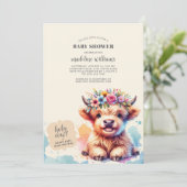 キュートハイランドカウベビーシャワー招待状 (スタンド正面)