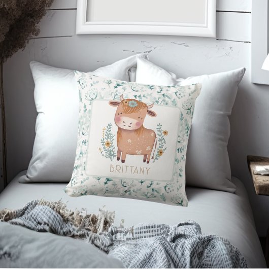 キュートハイランドカウボーホカスタムフローラ クッション