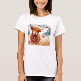 キュートハイランドコウバレンタインネイチャーTシャツ Tシャツ