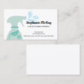 キュートハウスクリーニンググリーンリーフスプレーボトル 名刺 (正面/裏面)