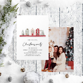 キュートハウスフォトクリスマスパーティの招待状 シーズンカード