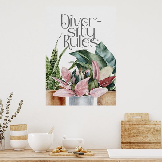 キュートハウスプラントガーデニング引用文 ポスター (キッチン)