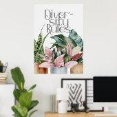 キュートハウスプラントガーデニング引用文 ポスター (ホームオフィス)