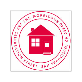 キュートハウスラウンドファミリーネーム&差出人住所 セルフインキングスタンプ