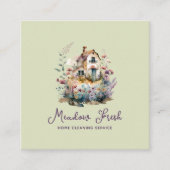 キュートハウス清掃サービスフローラ スクエア名刺 (正面)