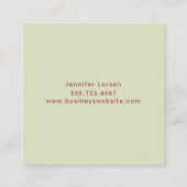 キュートハウス清掃サービスフローラ スクエア名刺 (裏面)