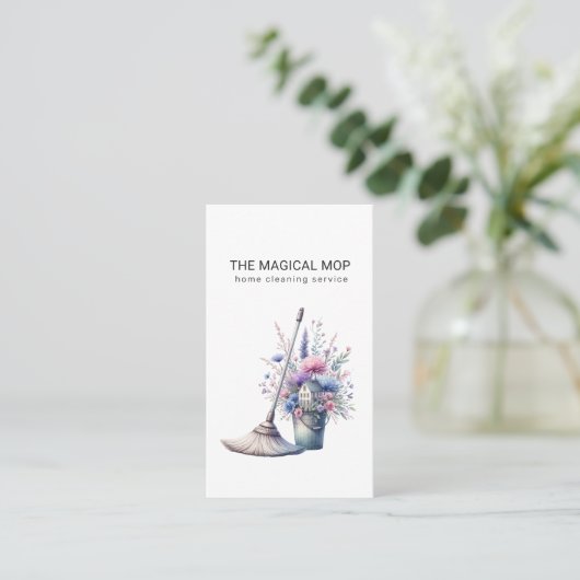 キュートハウス清掃サービスフローラ 名刺 (スタンド正面)