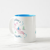キュートハッピーアソロトル誕生日ボーイマグ ツートーンマグカップ (正面左)