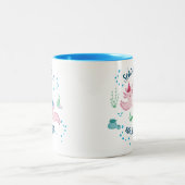 キュートハッピーアソロトル誕生日ボーイマグ ツートーンマグカップ (中央)