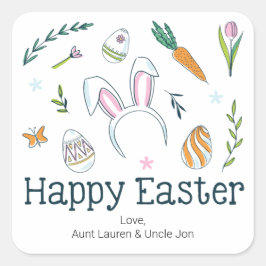 キュートハッピーイースタードードル スクエアシール