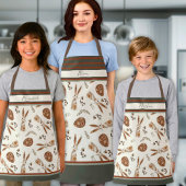 キュートハッピーイースターバニーパターン名前をカスタムするフォーク エプロン