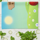 キュートハッピーイースターベビーシック キッチンタオル (折り畳み)