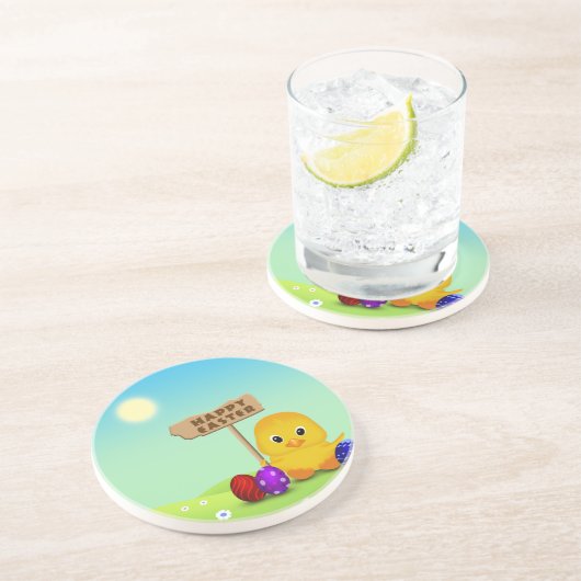 キュートハッピーイースターベビーシック コースター (側面)