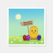 キュートハッピーイースターベビーシック スタンダードカクテルナプキン (正面)