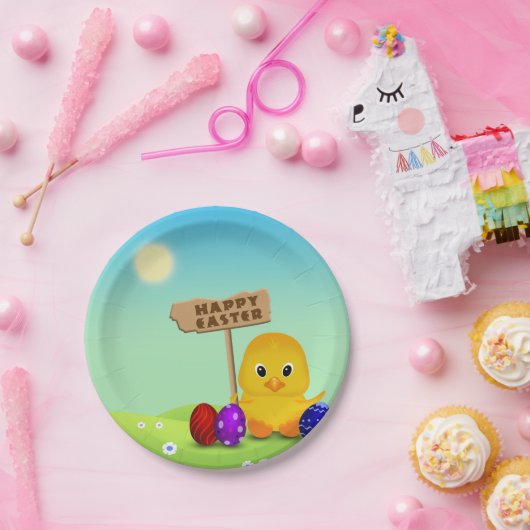 キュートハッピーイースターベビーシック ペーパープレート (パーティー)