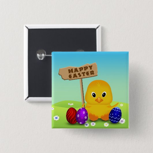 キュートハッピーイースターベビーシック 缶バッジ (正面&裏面)