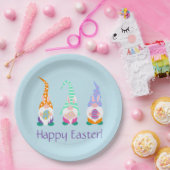 キュートハッピーイースター格言バニーイヤーズ春カラーズ ペーパープレート (パーティー)