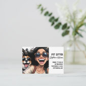 キュートハッピーガールペットシッタードッグウォーカー 名刺 (スタンド正面)