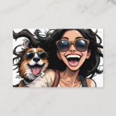 キュートハッピーガールペットシッタードッグウォーカー 名刺 (裏面)