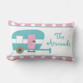キュートハッピーキャンパーパーソナライズされた装飾用クッション ランバークッション (正面)