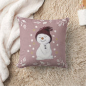キュートハッピークリスマスクリスマス雪だるま クッション (ブランケット)