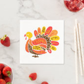 キュートハッピーサンクスギビング感謝していトルコ引用文紙 スタンダードカクテルナプキン (インサイチュ)