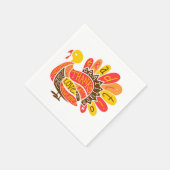 キュートハッピーサンクスギビング感謝していトルコ引用文紙 スタンダードカクテルナプキン (角)