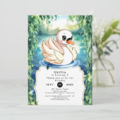 キュートハッピースワン誕生日 招待状 (スタンド正面)