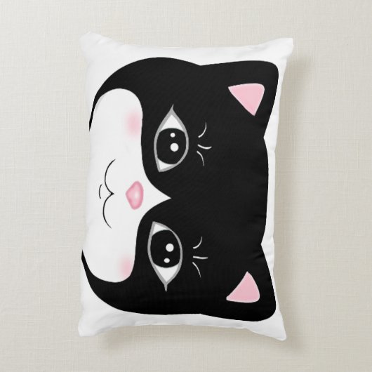 キュートハッピータキシード猫顔 アクセントクッション (裏面(縦))