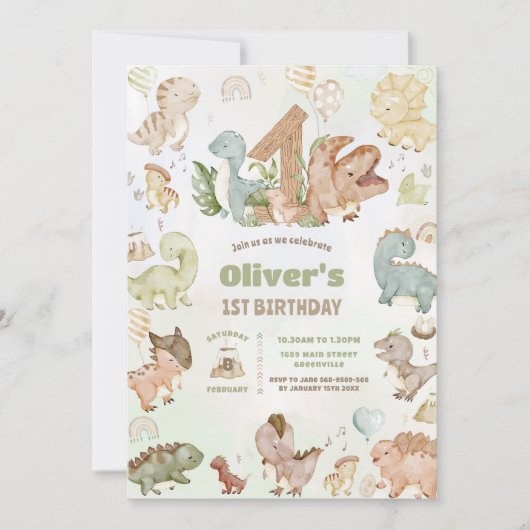 キュートハッピーディオランス1st第1誕生日 招待状 (正面)