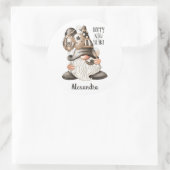 キュートハッピーニューイヤー格言 ラウンドシール (バッグ)