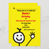 キュートハッピーハッピーエロ顔パーティの招待状 招待状 (正面/裏面)