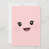 キュートハッピーハッピーガールズ顔誕生日招待状 招待状 (裏面)